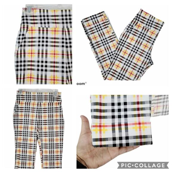 New York & Company Plaid Stretch Ankle Length Pant - Picture 3 of 12